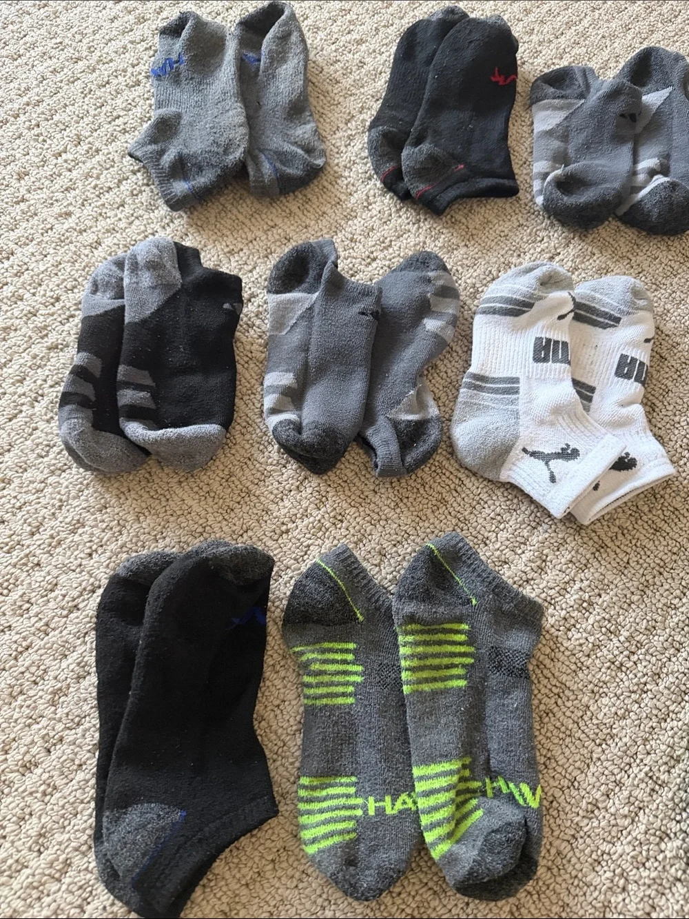 Assorted Kid's No-Show Athletic Socks -13 pairs